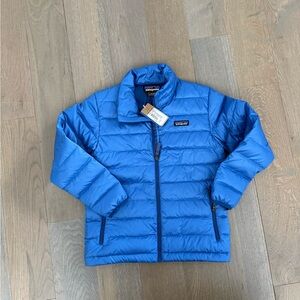 NWT Patagonia Boys Down Sweater Jacket Bayou Blue S (7-8)